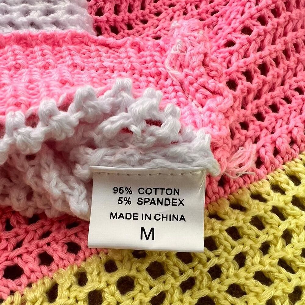 Women's Colorblock Crochet Knit Bolero Shrug Women’s Medium - Picture 4 of 4